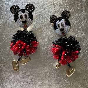 Disney x Baublebar Mickey Pom Pom 3" Glass Bead Earrings Set